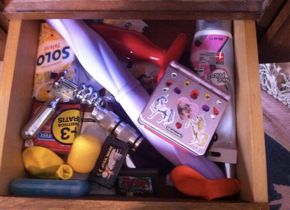 Image of contents of a bedside cabinet