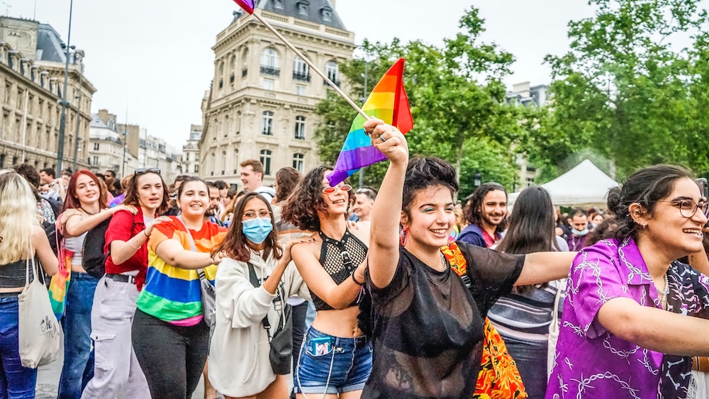 Revellers enjoying European Pride