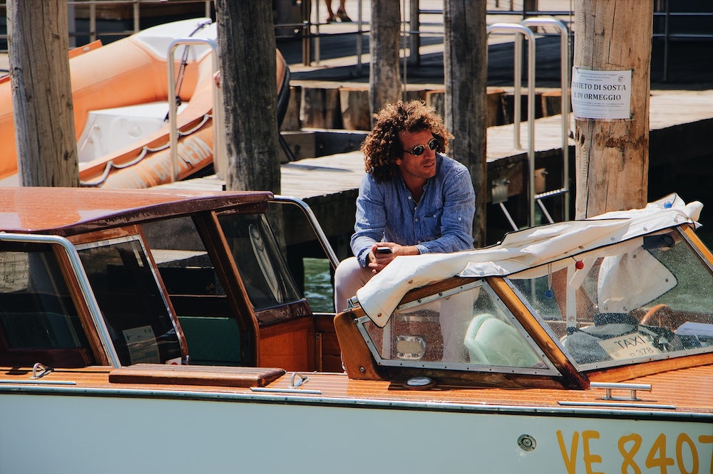 Man on a yacht