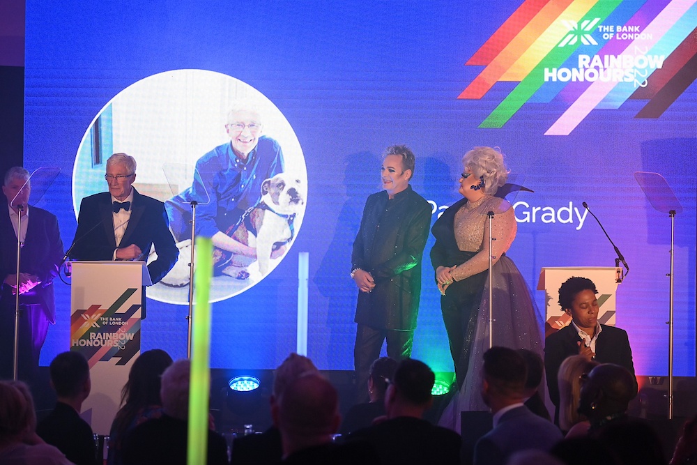 Rainbow Honours - Paul O'GRady receives his award.
